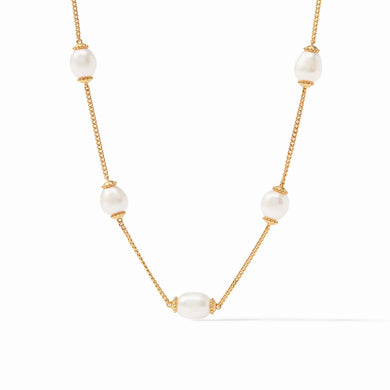 FLORA DELICATE NECKLACE GOLD PEARL