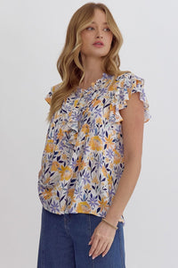 PURPLE AND YELLOW FLOWER TOP