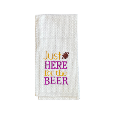 PURPLE AND GOLD HERE FOR THE BEER TOWEL