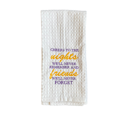 PURPLE AND GOLD CHEERS TO THE NIGHTS TOWEL