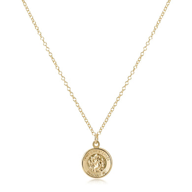 16IN NECKLACE GOLD PROTECTION SMALL GOLD DISC