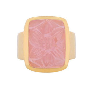 CAMELLIA RING PINK CHALCEDONY