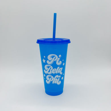 PI BETA PHI GLITTER COLOR CHANGING CUP