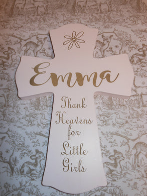 PERSONALIZED PINK BABY CROSS