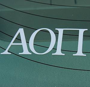 ALPHA OMICRON PI WHITE DECAL LETTERS