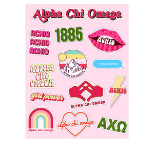 ALPHA CHI OMEGA GIRL POWER STICKERS