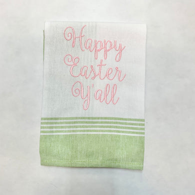 HAPPY EASTER LIME BORDER HAND TOWEL