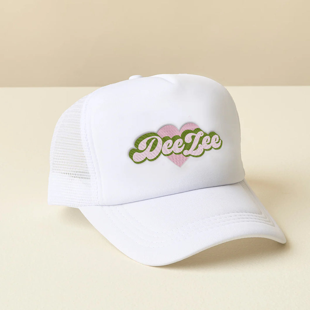 DELTA ZETA RETRO HEART TRUCKER HAT