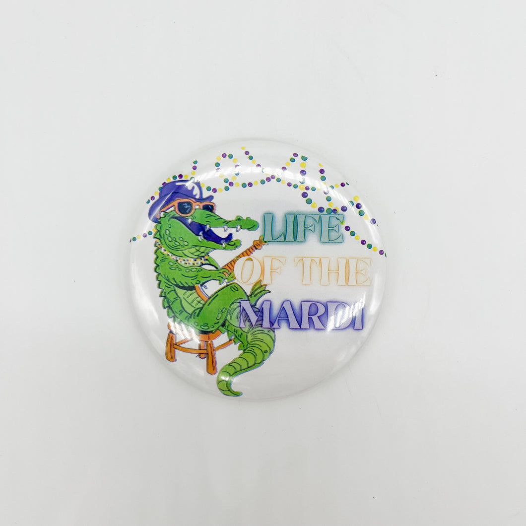 MARDI GRAS BUTTON ALLIGATOR