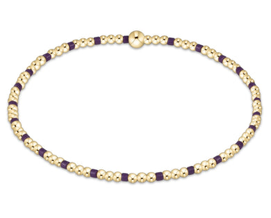 GAMEDAY HOPE SINCERITY PATTERN 2MM BEAD BRACELET DEEP PURPLE