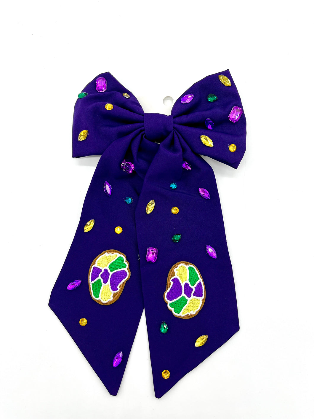 MARDI GRAS LARGE KING CAKE BOW