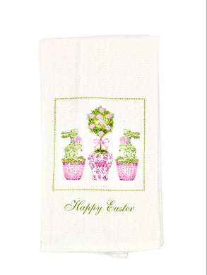 PINK TOPIARY EASTER TOWEL