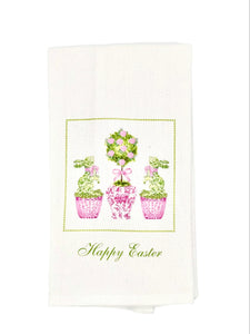 PINK TOPIARY EASTER TOWEL