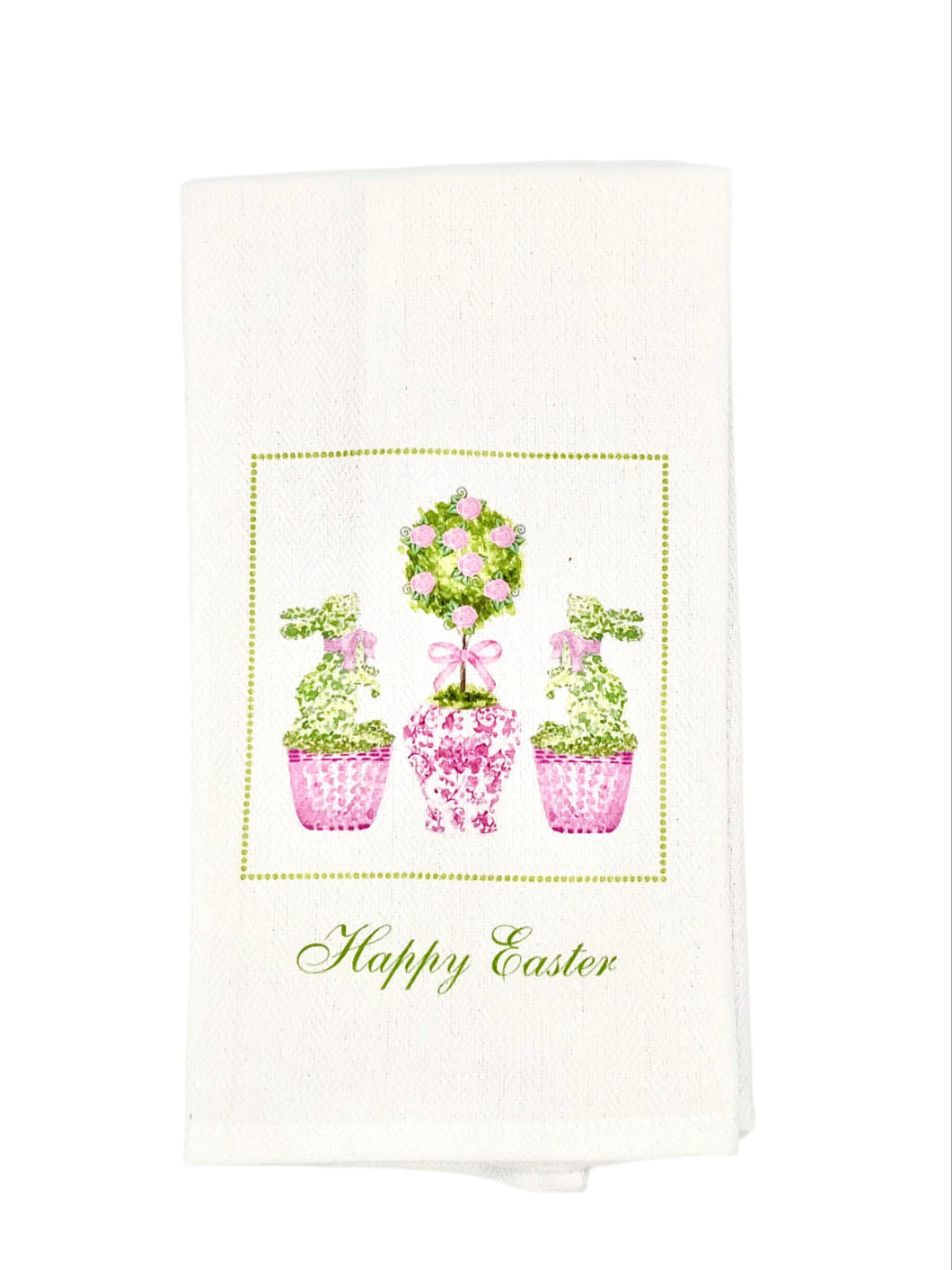 PINK TOPIARY EASTER TOWEL