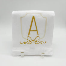 SHIELD WITH BOW INITIAL TOWEL