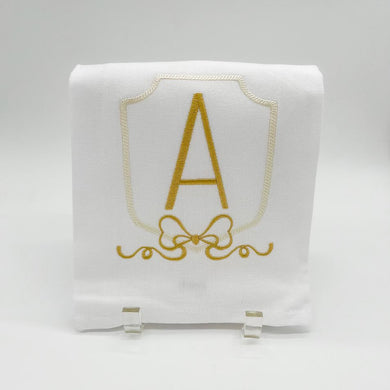 SHIELD WITH BOW INITIAL TOWEL