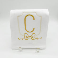 SHIELD WITH BOW INITIAL TOWEL