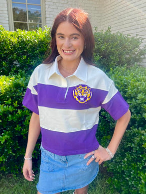 LSU SHORT SLEEVE RUGBY TOP