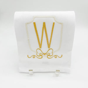 SHIELD WITH BOW INITIAL TOWEL