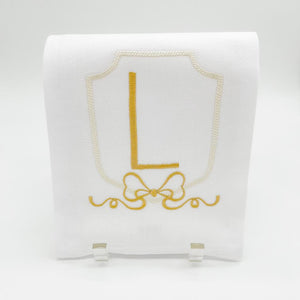 SHIELD WITH BOW INITIAL TOWEL