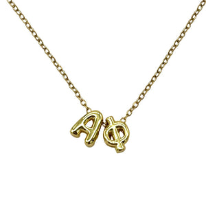 ALPHA PHI BUBBLE LETTER NECKLACE