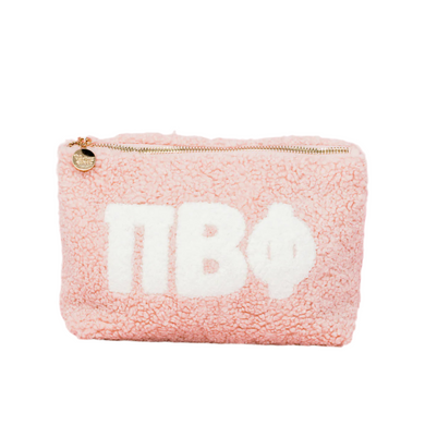 PI BETA PHI BLUSH TEDDY POUCH COSMETIC