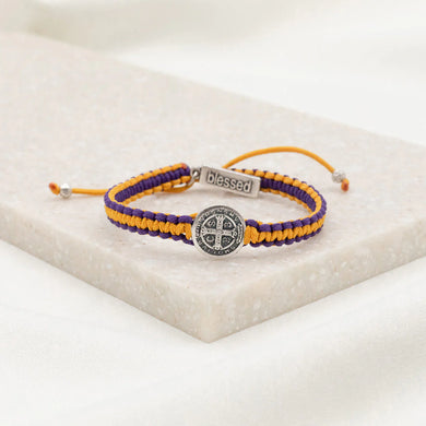 PURPLE AND GOLD BLESSING AND SERENITY BRACELET