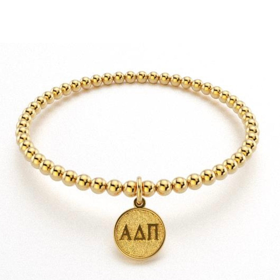 ALPHA DELTA PI GOLD BEAD BRACELET