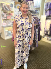 PURPLE TIGER WIDE CROP PANTS