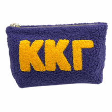 KAPPA KAPPA GAMMA PURPLE AND GOLD TEDDY POUCH COSMETIC