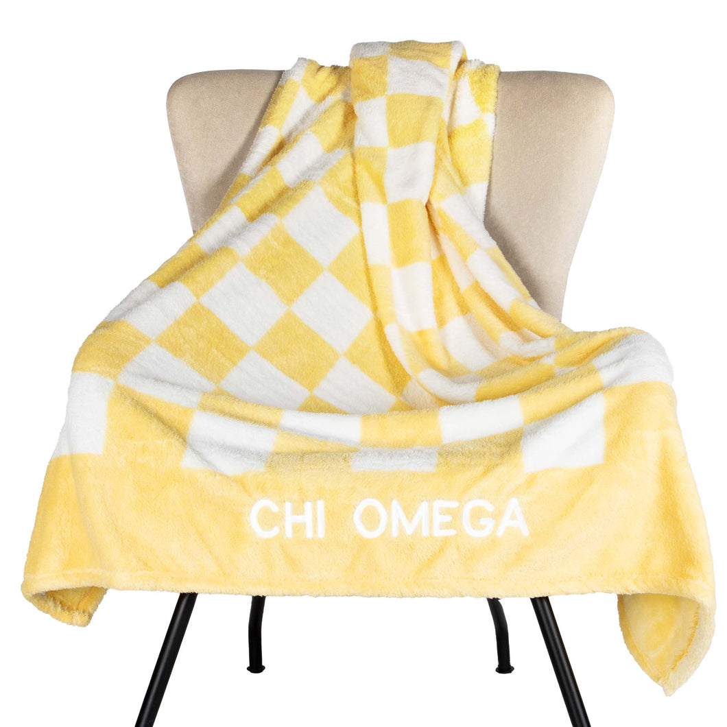 CHI OMEGA CHECKERED BLANKET