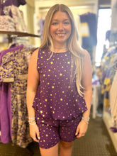 PURPLE & GOLD METALLIC STAR SHORTS
