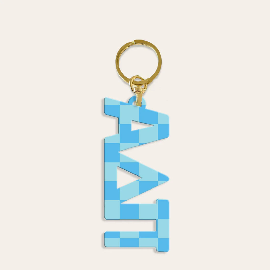 ALPHA DELTA PI CHECKERED KEYCHAIN