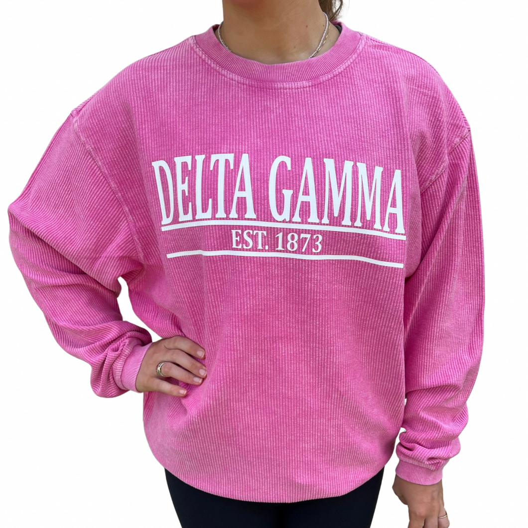 DELTA GAMMA ESTABLISHED CORD SHIRT