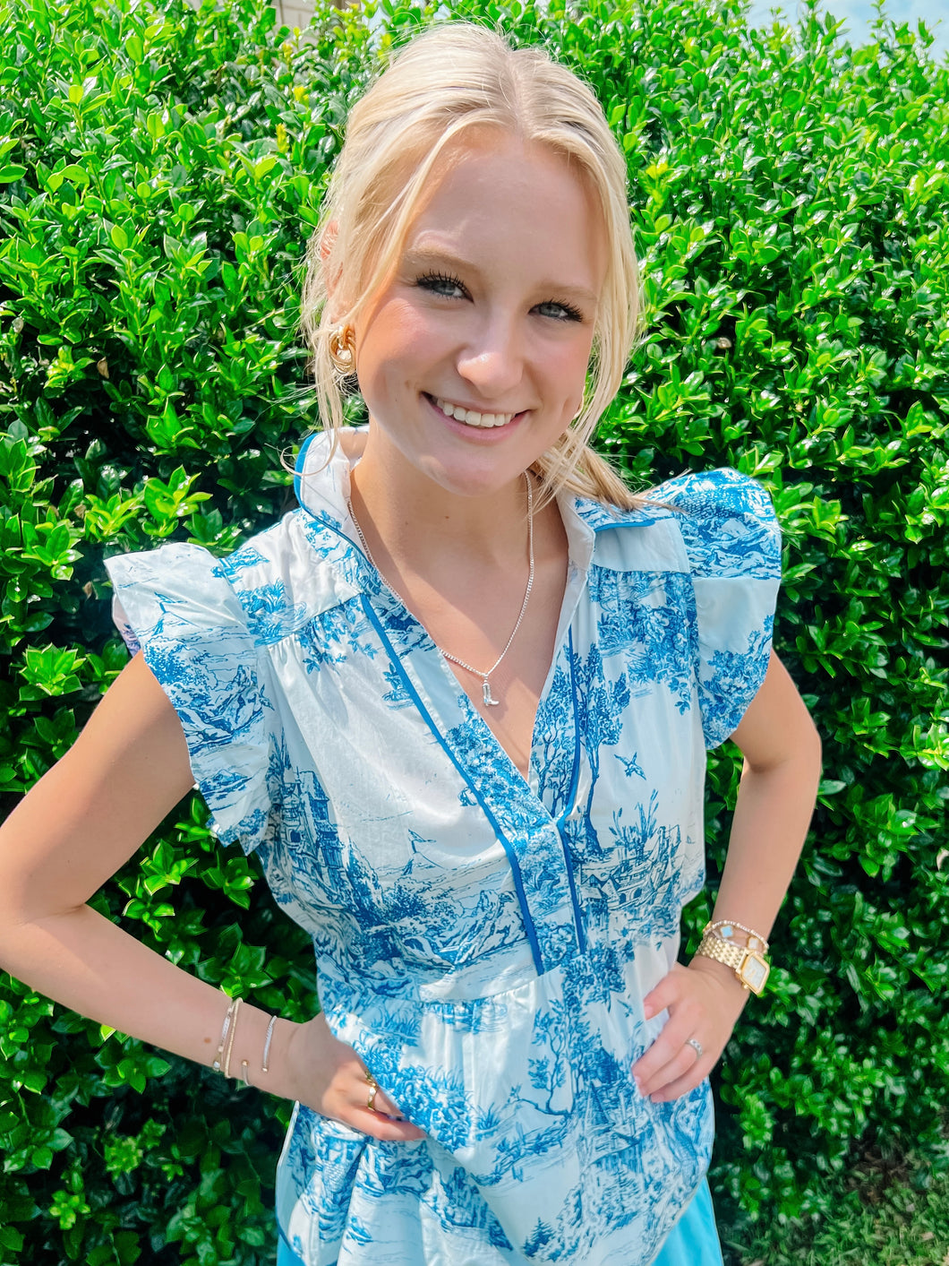 BLUE TOILE TOP