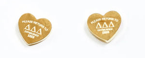 DELTA DELTA DELTA HEART EARRINGS