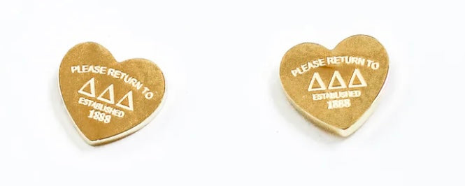 DELTA DELTA DELTA HEART EARRINGS