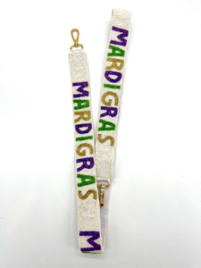 MARDI GRAS WORD BEADED STRAP