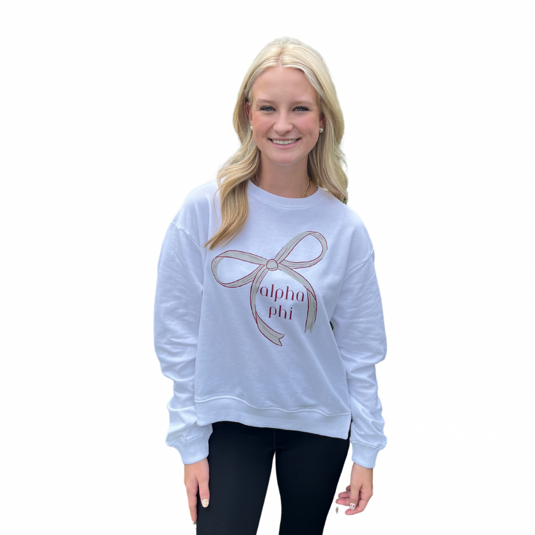 ALPHA PHI BOW SWEATSHIRT