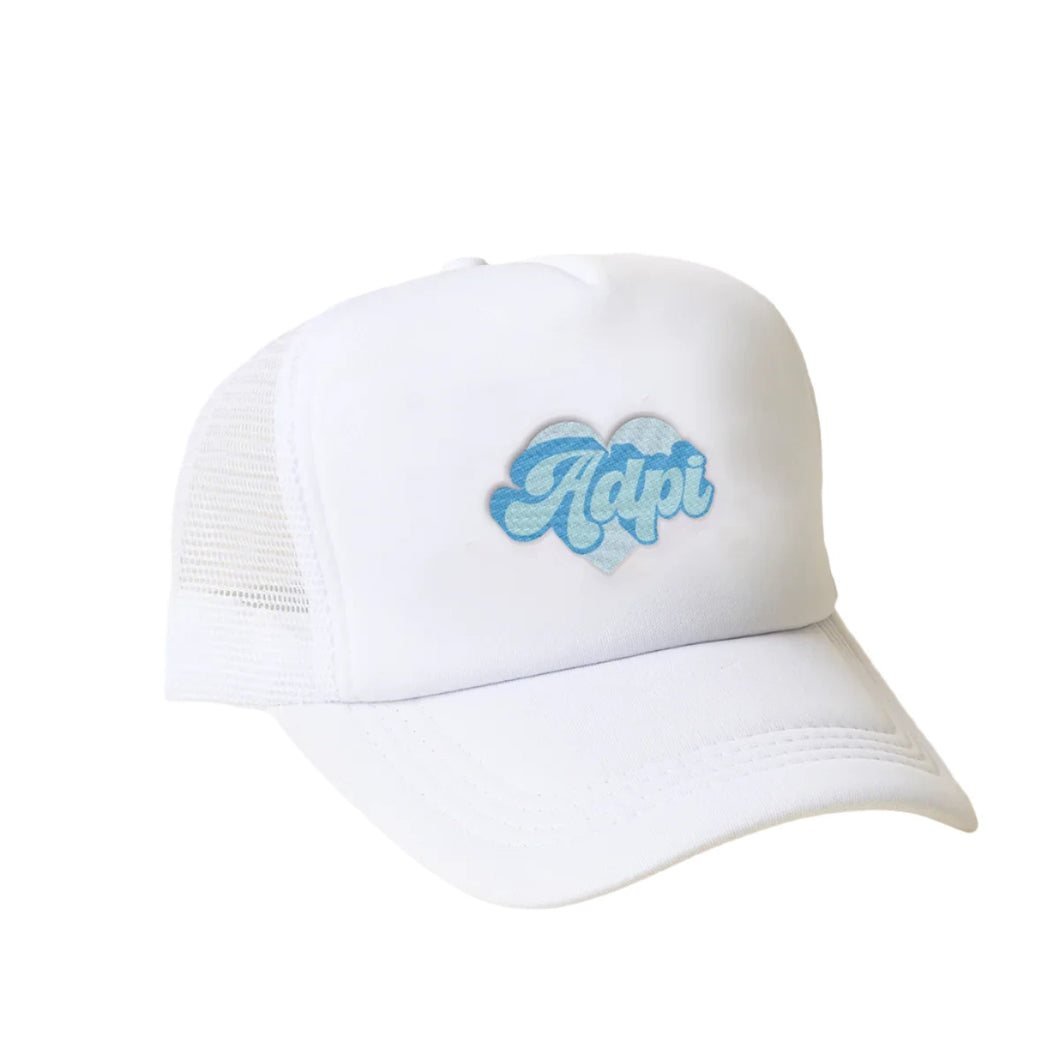 ALPHA DELTA PI RETRO HEART TRUCKER HAT