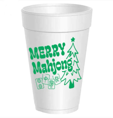 MERRY MAHJONG STYROFOAM CUPS
