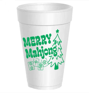 MERRY MAHJONG STYROFOAM CUPS
