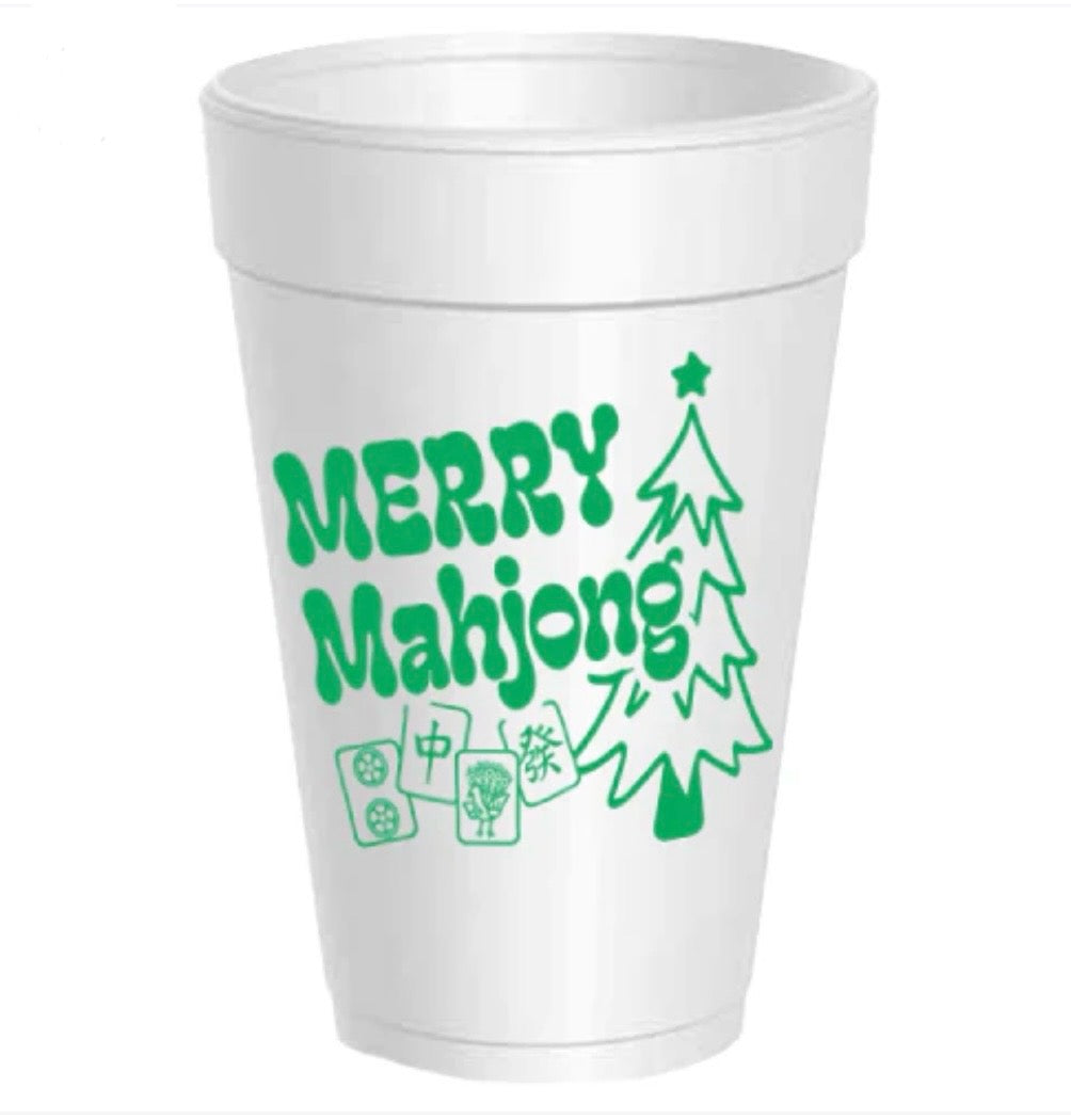 MERRY MAHJONG STYROFOAM CUPS