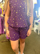 PURPLE & GOLD METALLIC STAR SHORTS