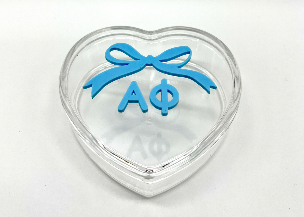 ALPHA PHI HEART BOW BOX