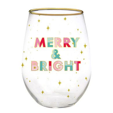 MERRY & BRIGHT STEMLESS WINE GLASS