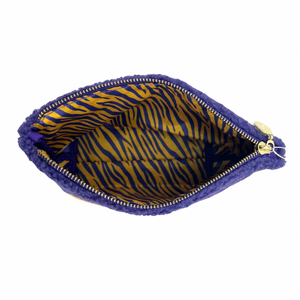 DELTA GAMMA PURPLE AND GOLD TEDDY POUCH COSMETIC