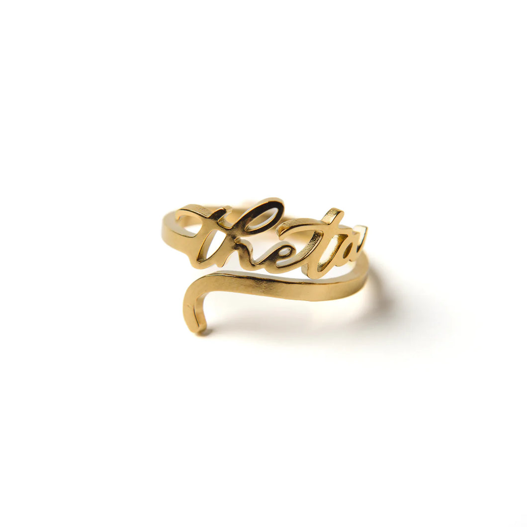 KAPPA ALPHA THETA ADJUSTABLE WORD RING