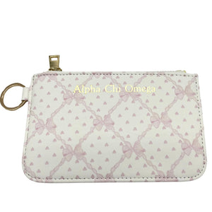 ALPHA CHI OMEGA BOW KEY POUCH