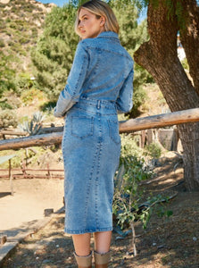 BUTTON DOWN DENIM DRESS